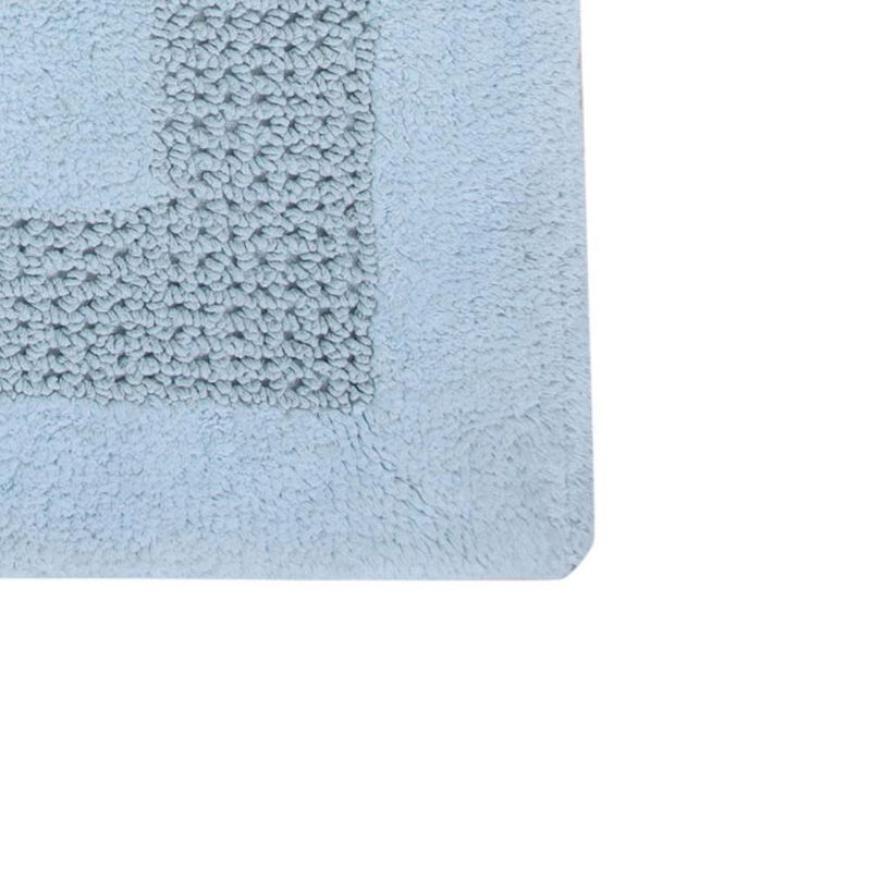 Perthshire Platinum Collection Beautiful Cotton Bath Rug Features Classic Racetrack Design Rug Light Blue