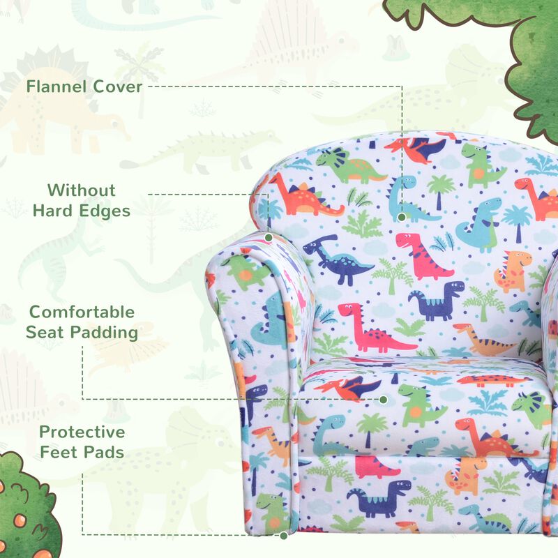Dinosaur Kids Armchair: Padded Sofa for Playroom