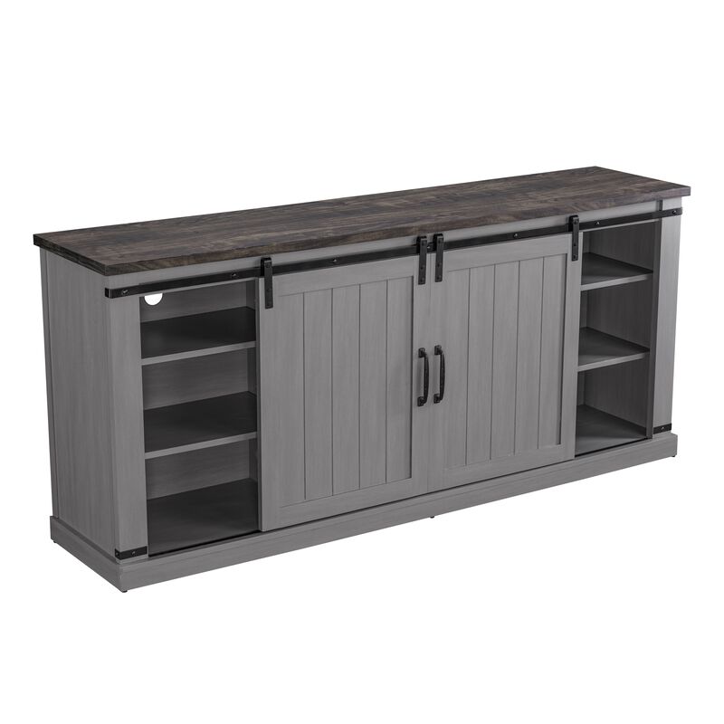 FESTIVO 68" Rustic Barn Door TV Stand for TVs up to 75"