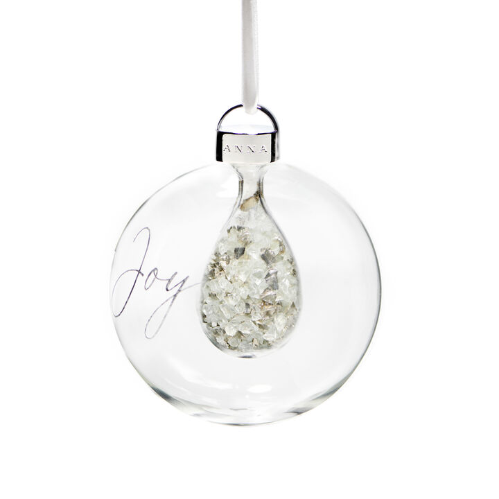 Holiday Joy Ornament, Crystal & Silver