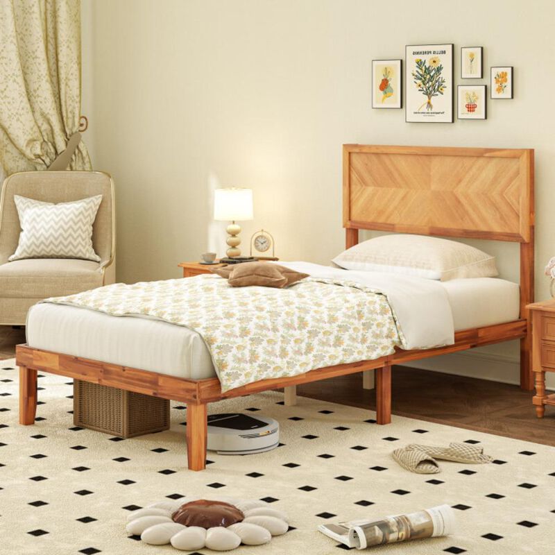 Bed Frame with Headboard and Storage Space for Practical and Stylish Bedroom Organization