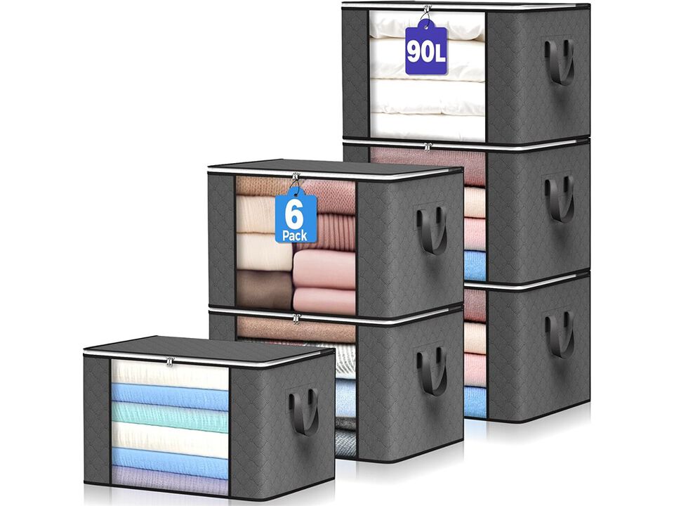 Budding Joy Foldable Closet Organizers Storage Containers 6 Pack