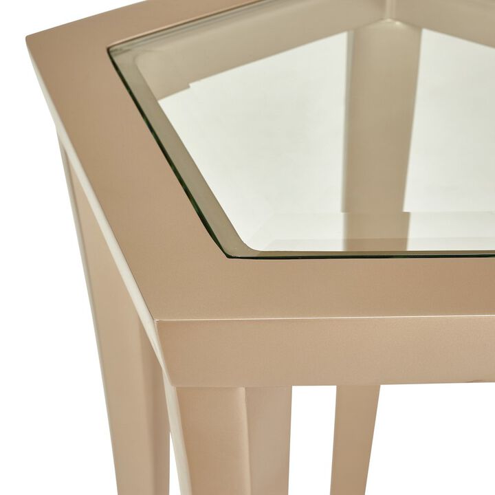 Michael Amini La Rachelle Chairside Table - Champagne