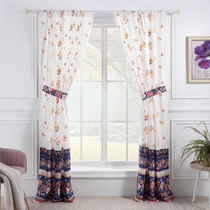 Greenland Home Fashions Marsha Window Panel Pair - 42x84", Blue