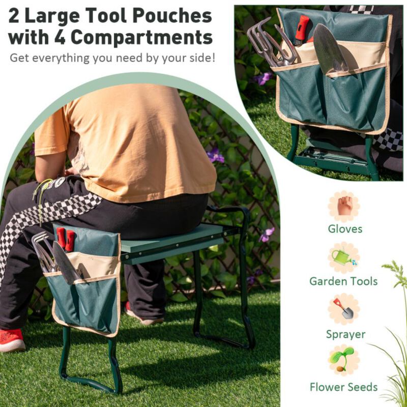 Hivvago Folding Sturdy Garden Kneeler Pad and Cushion Seat