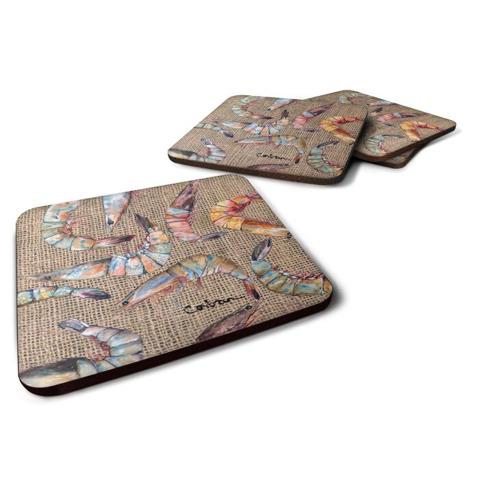 Caroline's Treasures 8738FC Shrimp Foam Coasters (Set of 4), 3.5 H x 3.5 W, Multicolor