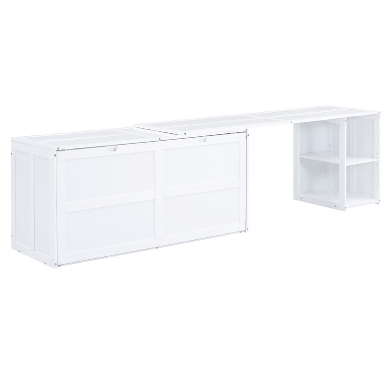 Wall Bed with Swiveling Desk Multi-Functional Murphy Bed for Small Spaces