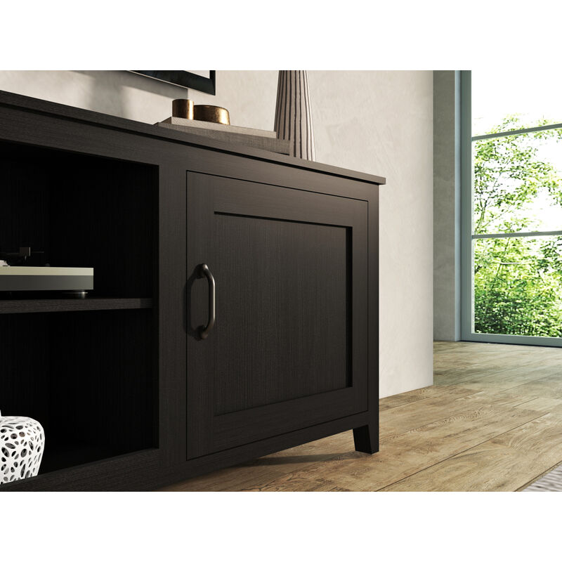 TV Stand Storage Media Console Entertainment Center, Tradition, With Doors