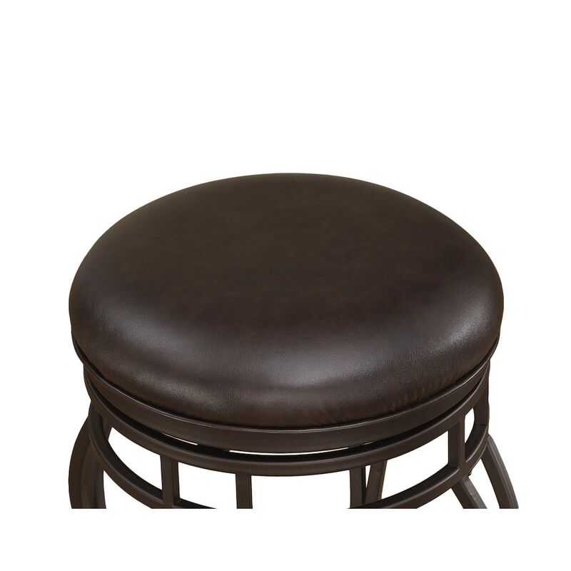 American Woodcrafters Sienna 26 Backless Metal Swivel Stool - Russet Brown