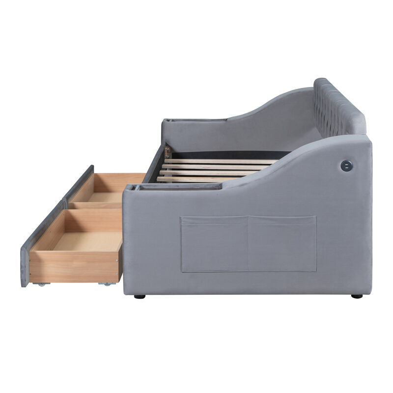 Merax Modern Daybed with Storage Armrests