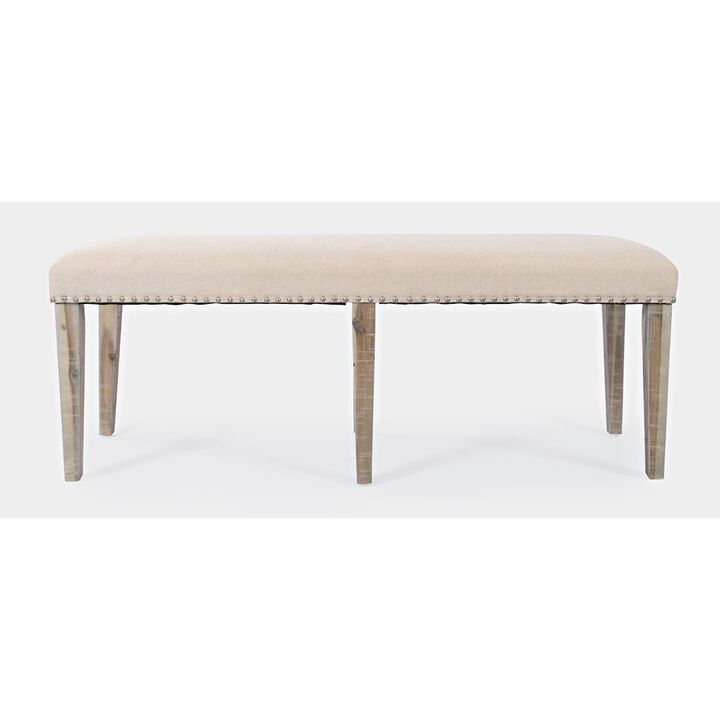 Jofran Fairview Transitional 52 Backless Upholstered Dining Bench