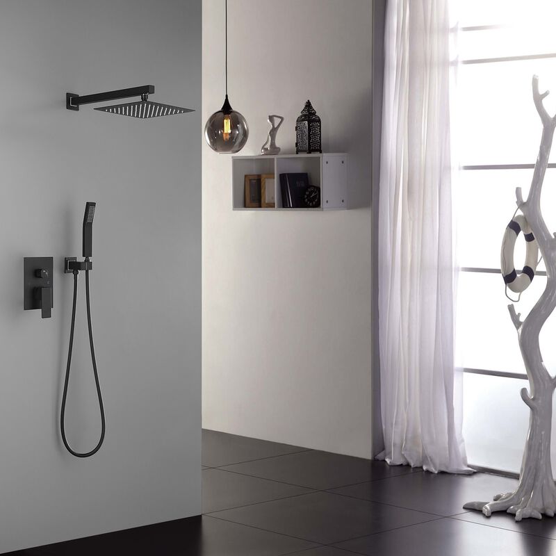 Complete Luxury Rain Shower Combo Set, Wall Mounted Mixer Shower Head for Bathroom