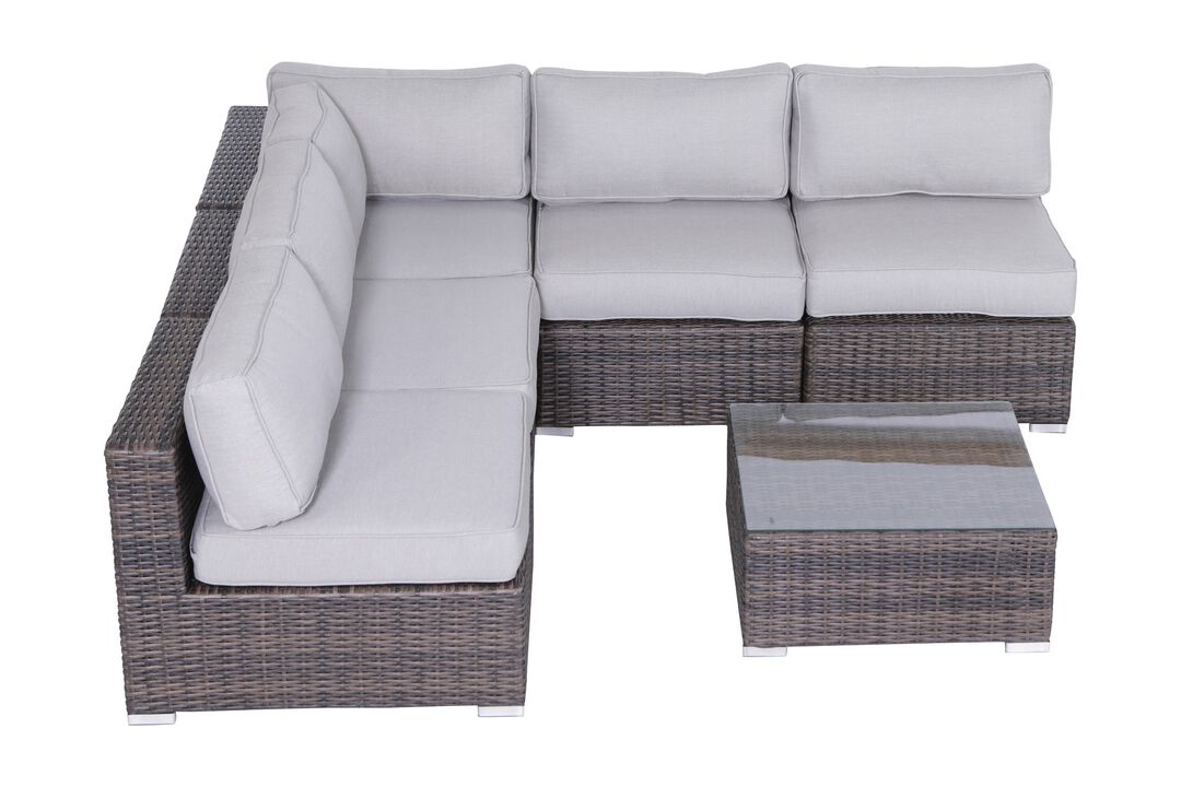 Living Source International Wicker Fully Assembled 4 - Person Seating Group with Cushions