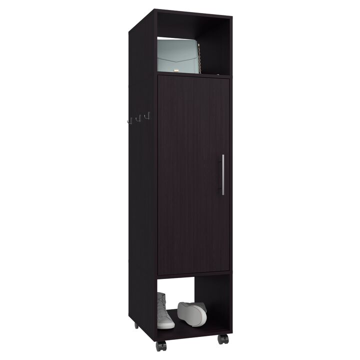 Ambler Armoire 62.9"H, with 1 Door, 3 Shelves, and Full-Length Mirror, White