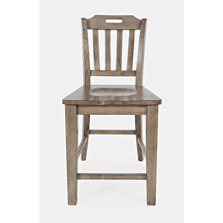 Jofran Solid Wood Slatback Handle Counter Height Barstool (Set of 2)