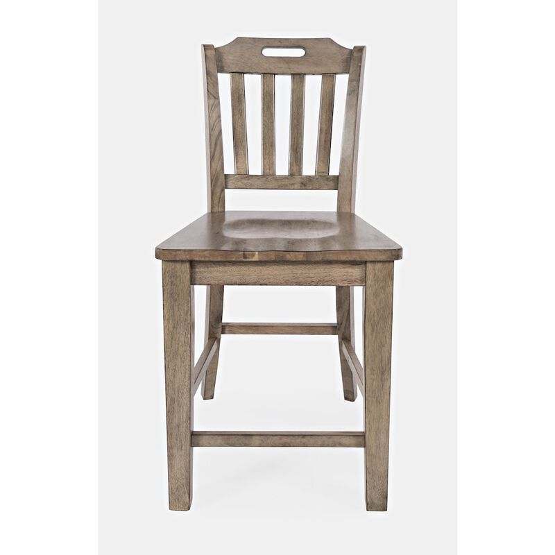 Jofran Solid Wood Slatback Handle Counter Height Barstool (Set of 2)