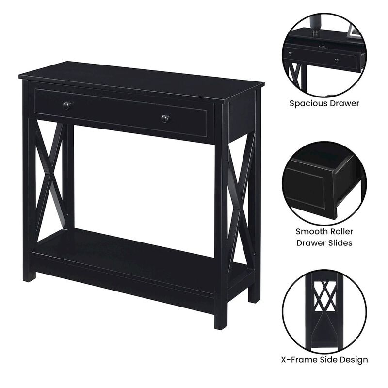 Convenience Concepts Oxford 1 Drawer Entryway Hall Table with Shelf