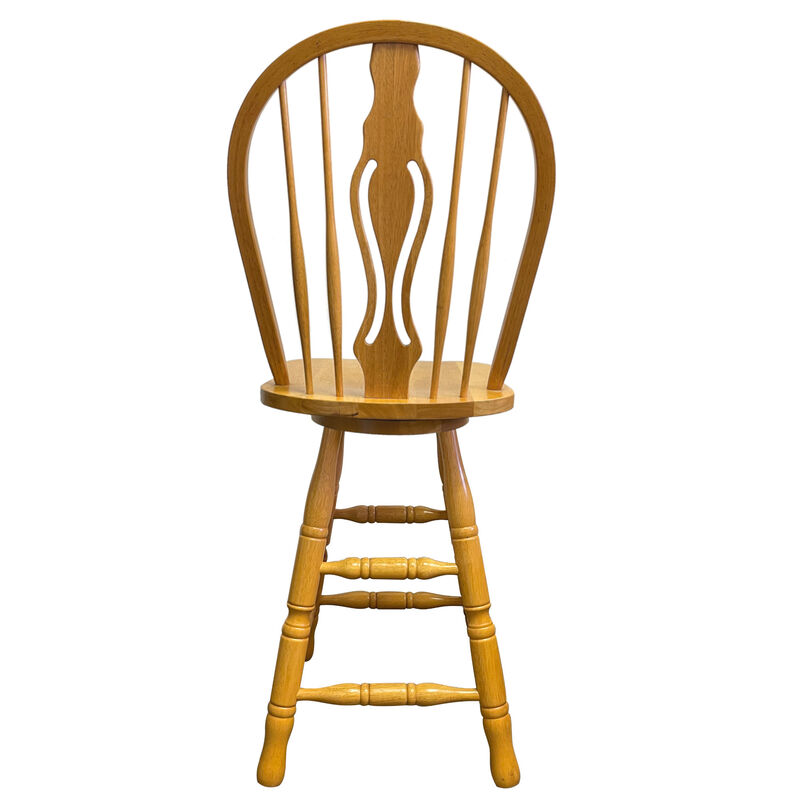 Oak Selections 45 in. High Back Wood Frame 24 in. Bar Stool