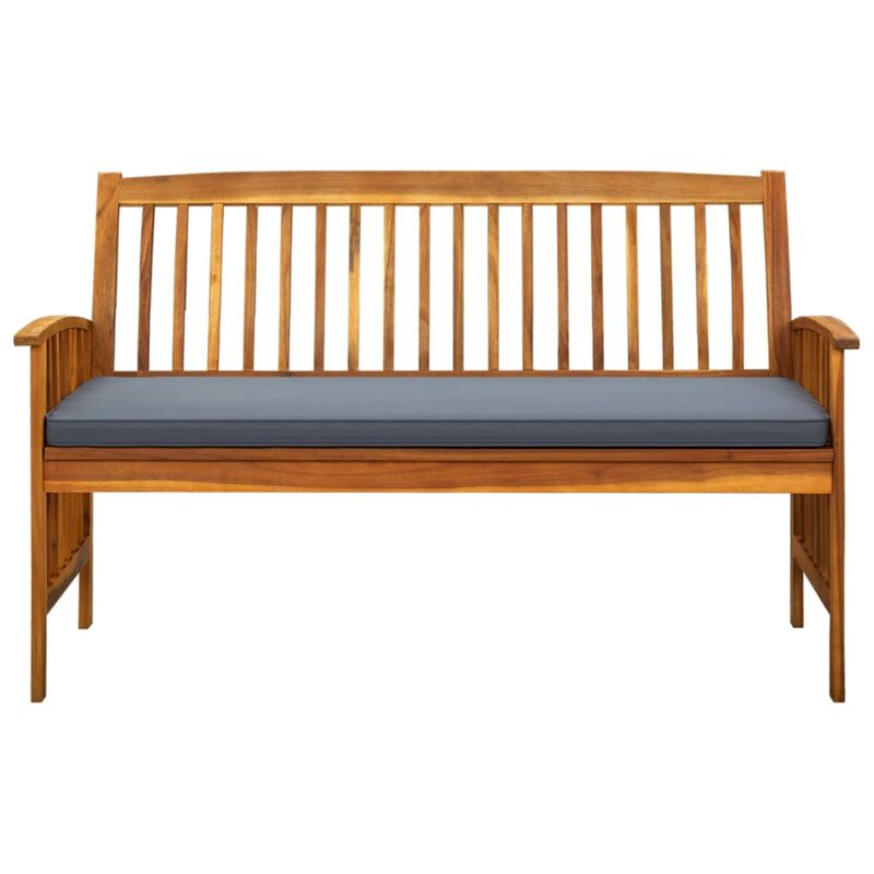 vidaXL Garden Bench with Cushion 57.9" Solid Acacia Wood