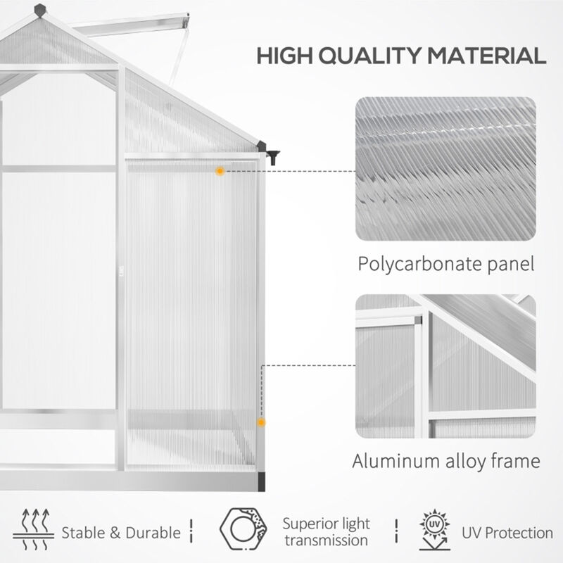 Greenhouse with Roof Vent Weather-Resistant Plant House for Optimal Ventilation & Growth