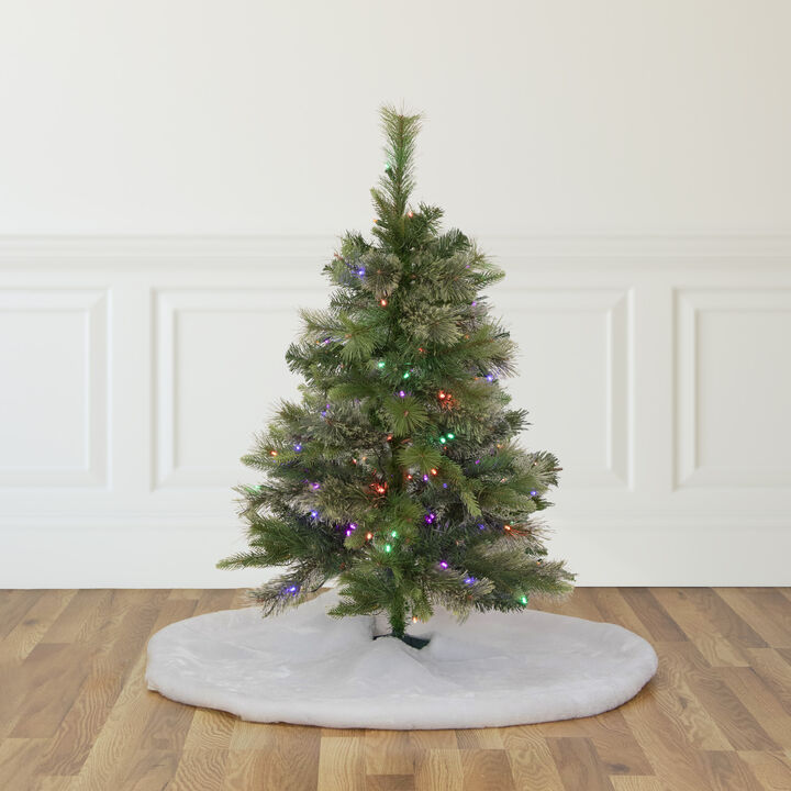 3' Pre-Lit Kingston Cashmere Pine Full Artificial Christmas Tree  Multi LED Lights