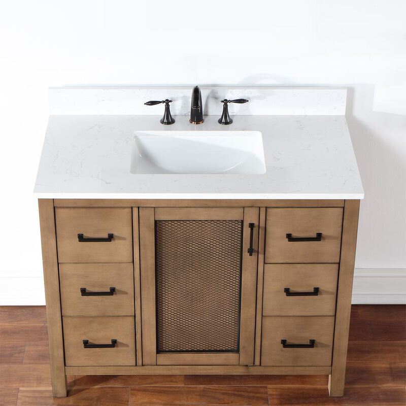 Altair 42 Single Bathroom Vanity Set in Brown Pine without Mirror