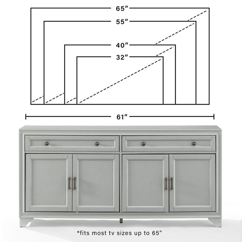 Crosley Furniture Tara Sideboard Distressed Gray