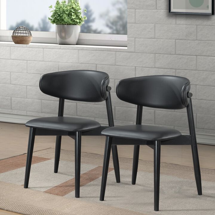 Merax Faux Leather Dining Chairs Set Of 2