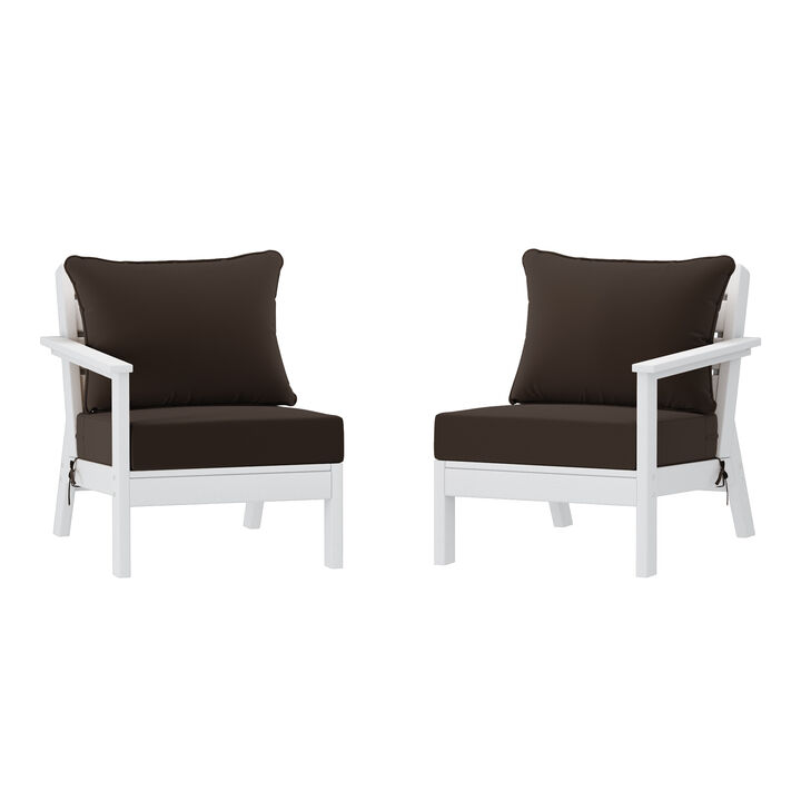 WestinTrends Outdoor Patio HDPE Loveseat Sofa with Patio Cushions