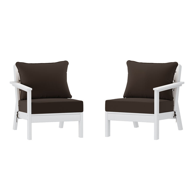 WestinTrends Outdoor Patio HDPE Loveseat Sofa with Patio Cushions