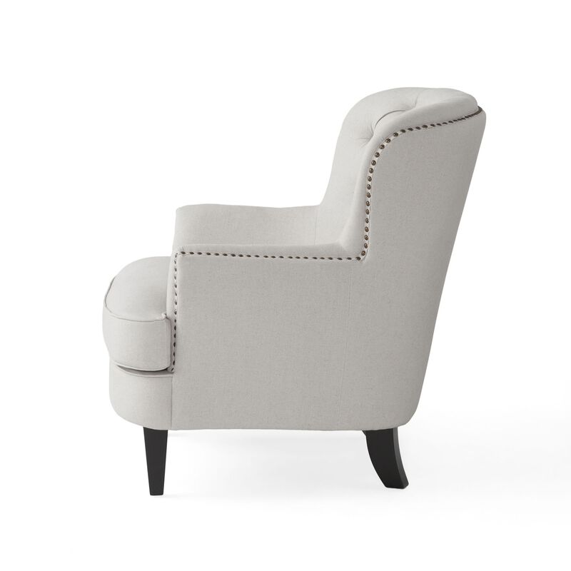 Merax Contemporary Fabric Club Chair and Ottoman Set