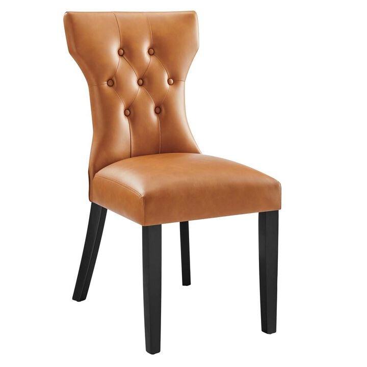 Silhouette Dining Vinyl Side Chair-Benzara