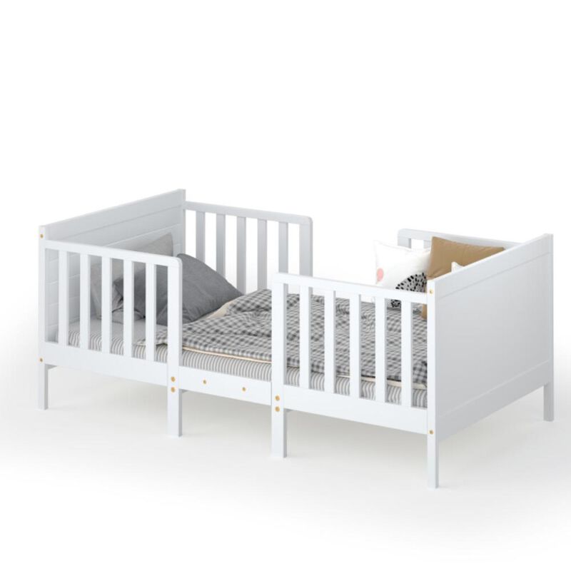 Hivvago 2-in-1 Convertible Toddler Bed with Guardrails