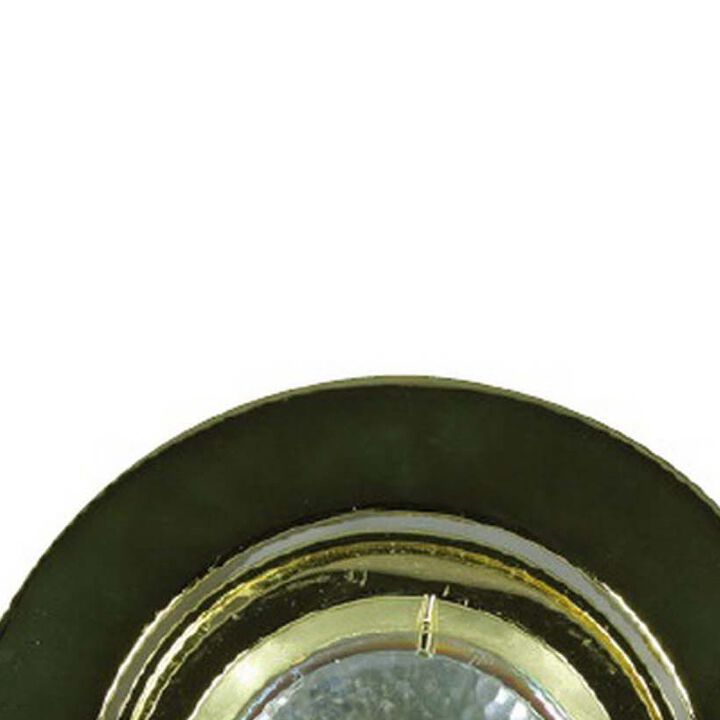4 Inch 12V Round Ceiling Light with Metal, Antique Brass - Benzara