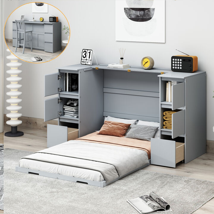 Merax Murphy Bed with Drawers