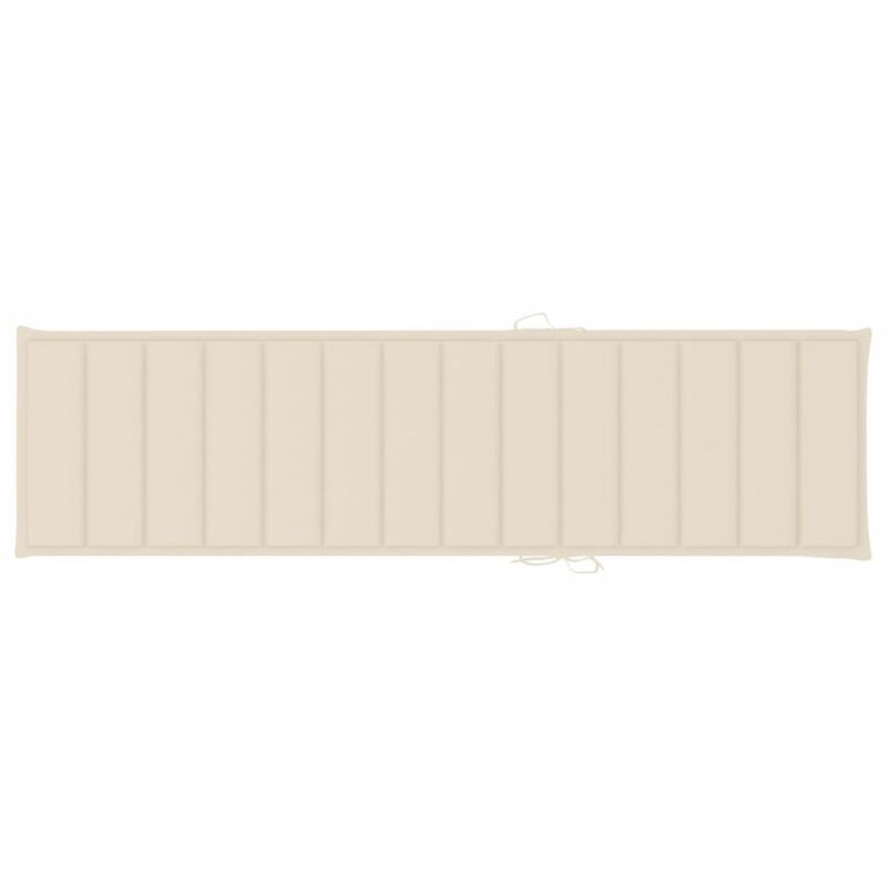 vidaXL Sun Lounger Cushion Cream 78.7"x19.7"x1.6" Fabric
