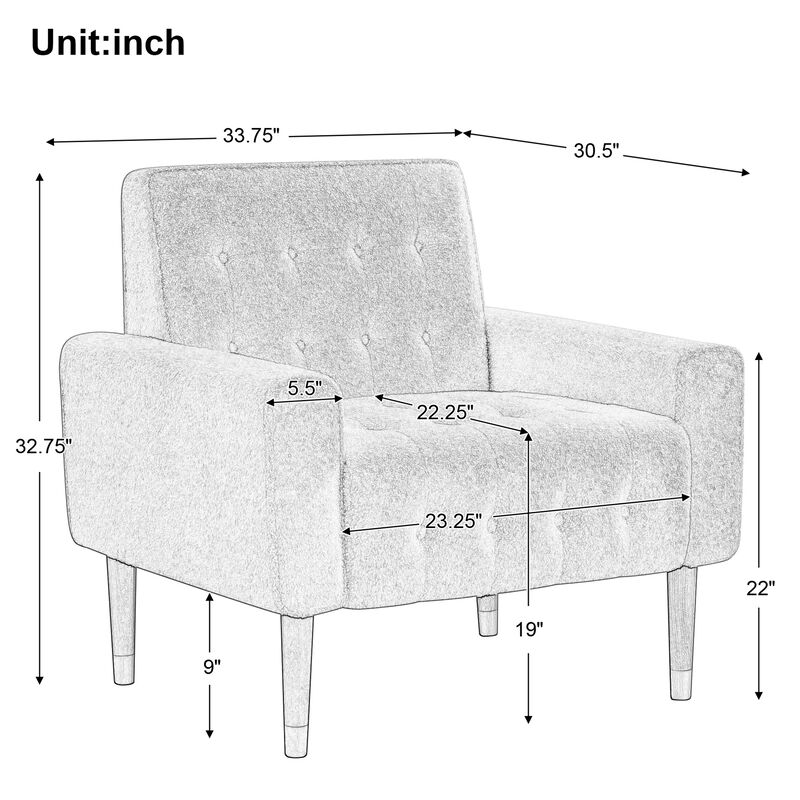Merax Classic Biscuit-Style Accent Chair