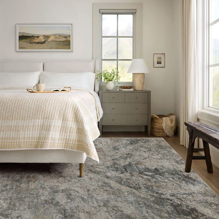 Melo Rug Branch Coastal Abstract Coastal Blue Grey Indoor Area Rug