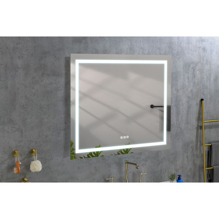 LED Bathroom Mirror with Frontlit and Backlit Wall-Mounted Vanity Mirror with Smart Touch Button for Custom Lighting