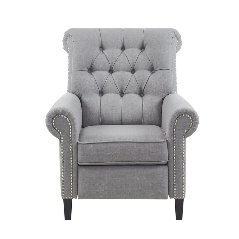 Belen Kox Button-Tufted Grey Push Back Recliner, Belen Kox