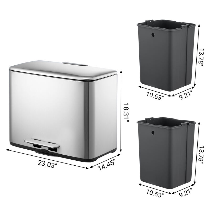 18L+18L Pedal Classified Trash Can
