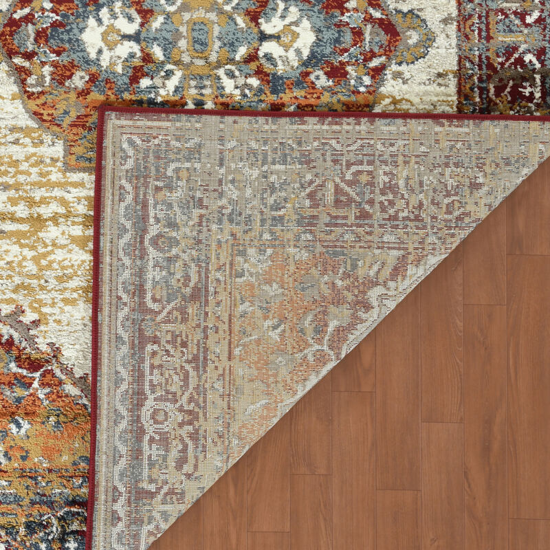 Allure Pelham Red Medallion Area Rug 2'x3'