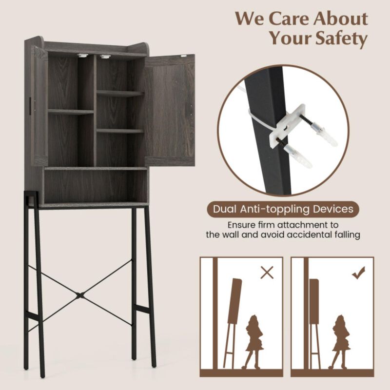 Hivvago Over the Toilet Storage Cabinet Space Saver Organizer with Double Doors