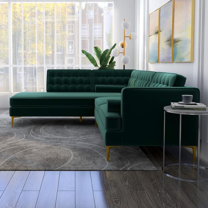 Ashcroft Furniture Co Brooke Velvet Sectional Sofa