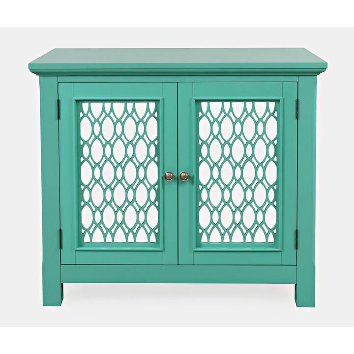 Jofran Isabella 38 Luxury Mirrored Accent Storage Cabinet