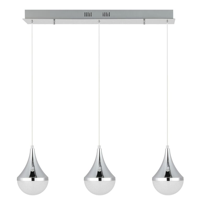 Elyse Teardrop Modern Mid Century Iron/Acrylic Integrated Linear LED Pendant