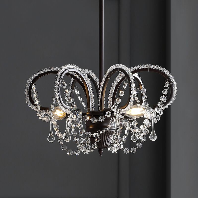 Caroline Metal/Crystal LED Adjustable Chandelier