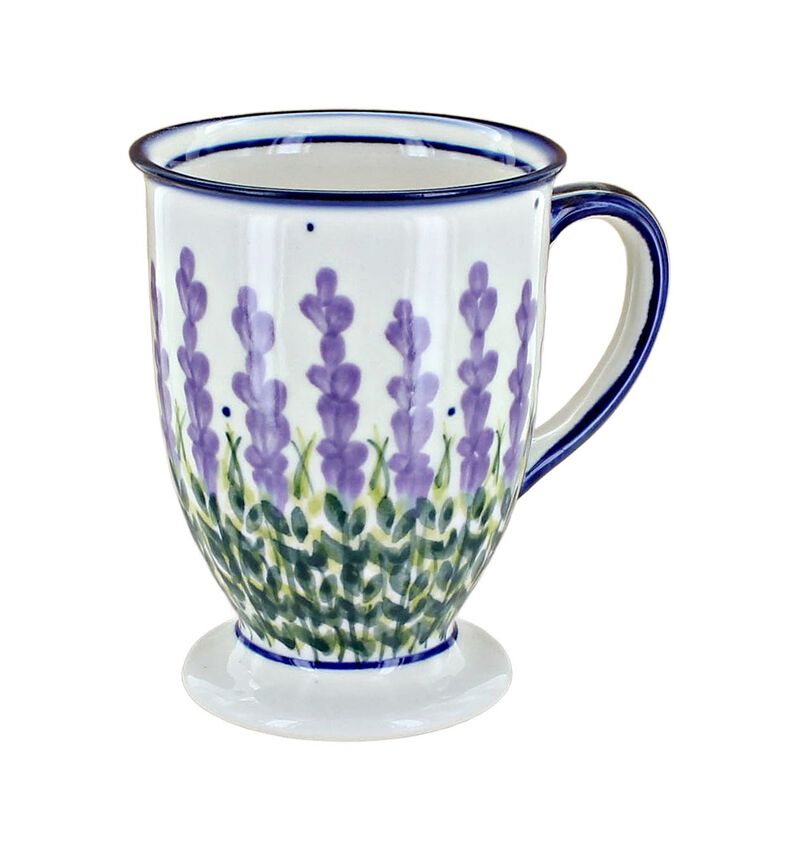 Blue Rose Polish Pottery Lavender Fields Pedestal Mug