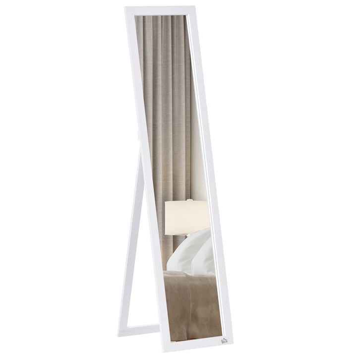 White Full-Length Mirror: Floor Standing or Wall-Mounted Rectangle