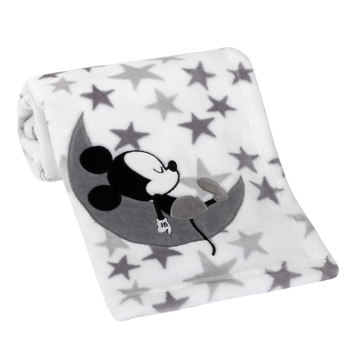 Disney Baby Mickey Mouse White/Gray Celestial Fleece Blanket by Lambs & Ivy